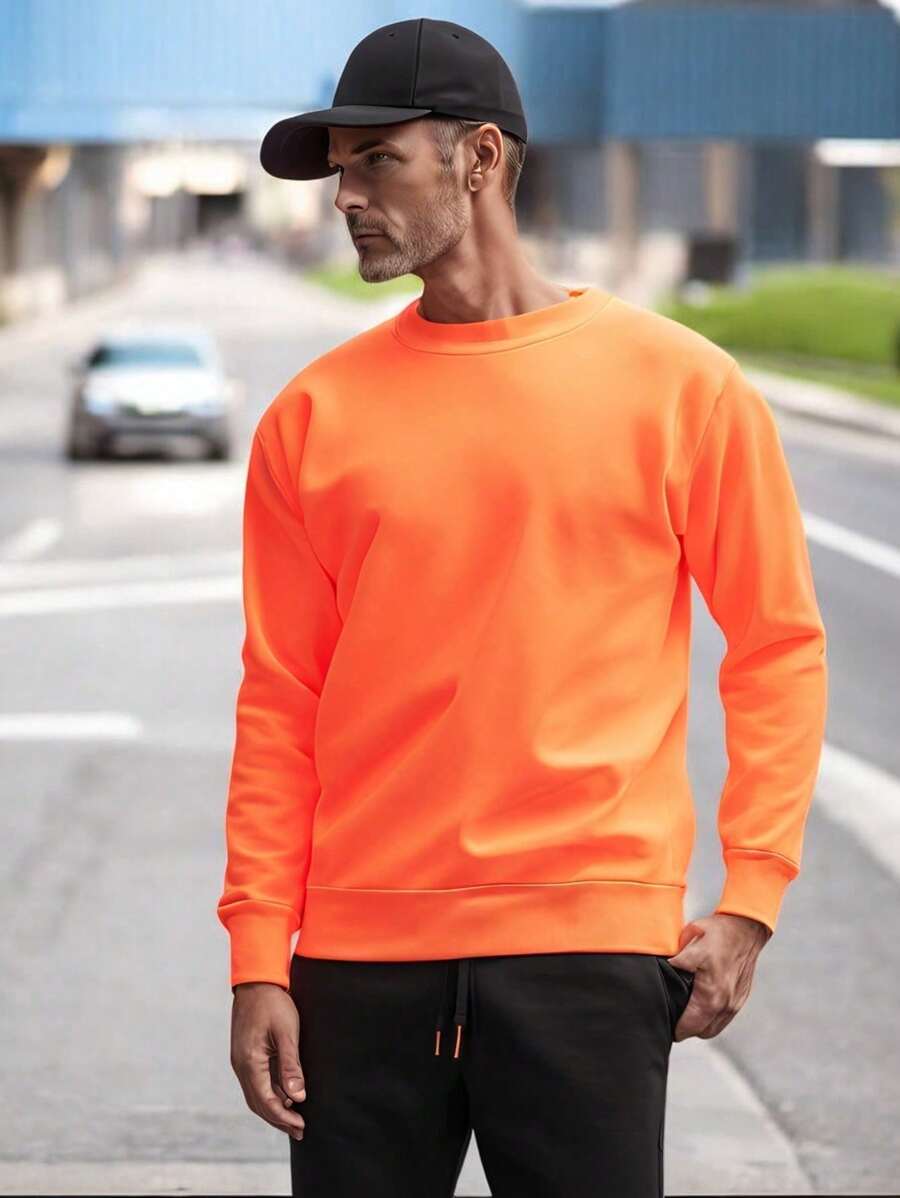 sudadera sueter cuello redondo - Naranja - Ver 1