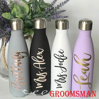 Personlig vattenflaska med namn, Anpassad sportvattenflaska med sugrör, Graverad isolerad vattenflaska, Bröllopspresent till honom/henne, Gympresent, Gåva för skolstart, Dubbelväggig dryckesflaska i rostfritt stål, Vakuumflaska, Mugg. Shoppa skolstart, Skolstart, Uppfräschning för hemmet, Juldekoration, För inflyttningsfest, Elegant design