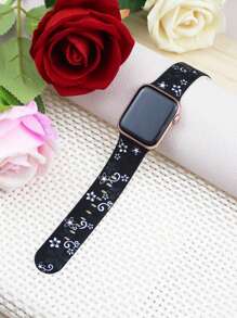 Correa compatible con de 41 mm, 40 mm, 44 mm, 45 mm, 42 mm, 38 mm, 49 mm, 42 mm(S10), 46 mm con diseño de flores talladas para mujeres, correa de silicona suave y deportiva con flores bonitas compatible con Series 10, SE, 9, 8, 7, 6, 5, 4, 3, 2, 1 y Ultra