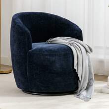 Swivel Barrel Chair, Small Swivel Accent Chair Comfy Round 360° Chenille Swivel ArmChair, Modern Round Accent Arm Chairs For Living Room Bedroom Nursery - 藍色 - 查看 1
