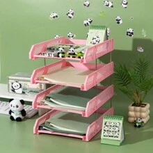 4-Tier Desktop Document Tray, A4 Paper Storage Organizer, Multi-Layer File Folder Shelf, Office Supplies Rack - Multicolor - View 11