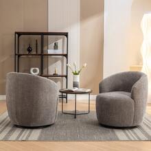 Swivel Barrel Chair, Small Swivel Accent Chair Comfy Round 360° Chenille Swivel ArmChair, Modern Round Accent Arm Chairs For Living Room Bedroom Nursery - 灰色 - 查看 8
