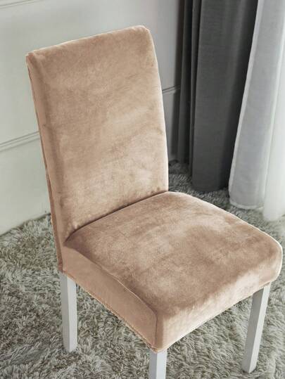 1PC,Silver Fox Fleece Elastic Dust-Proof Chair Cover For Home Use, Suitable For Living Rooms, Dining Rooms, Bedrooms And Hom