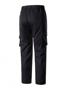 1 pieza Pantalón cargo holgado y recto de estilo informal tipo novio para hombre, pantalón ligero y a prueba de viento para exteriores, verano