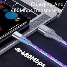 LED Glowing Fast-Charging Cable, Braided & Durable USB To Lightning, Compatible With IPhone 14/13/12/11/10 Series-Perfect For Home, Office, And Travel Use