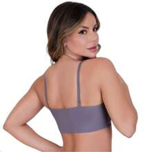 Seamless Cropped Top Bra Fitness Zero Transparency Thin Strap Gym - Grey - View 2