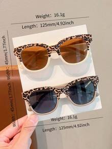 2/4Pcs/Set New Baby Girls Boys Cute Leopard Irregular Square Kids Children Fashion Glasses Classic Eyewear - Multicolor - View 3