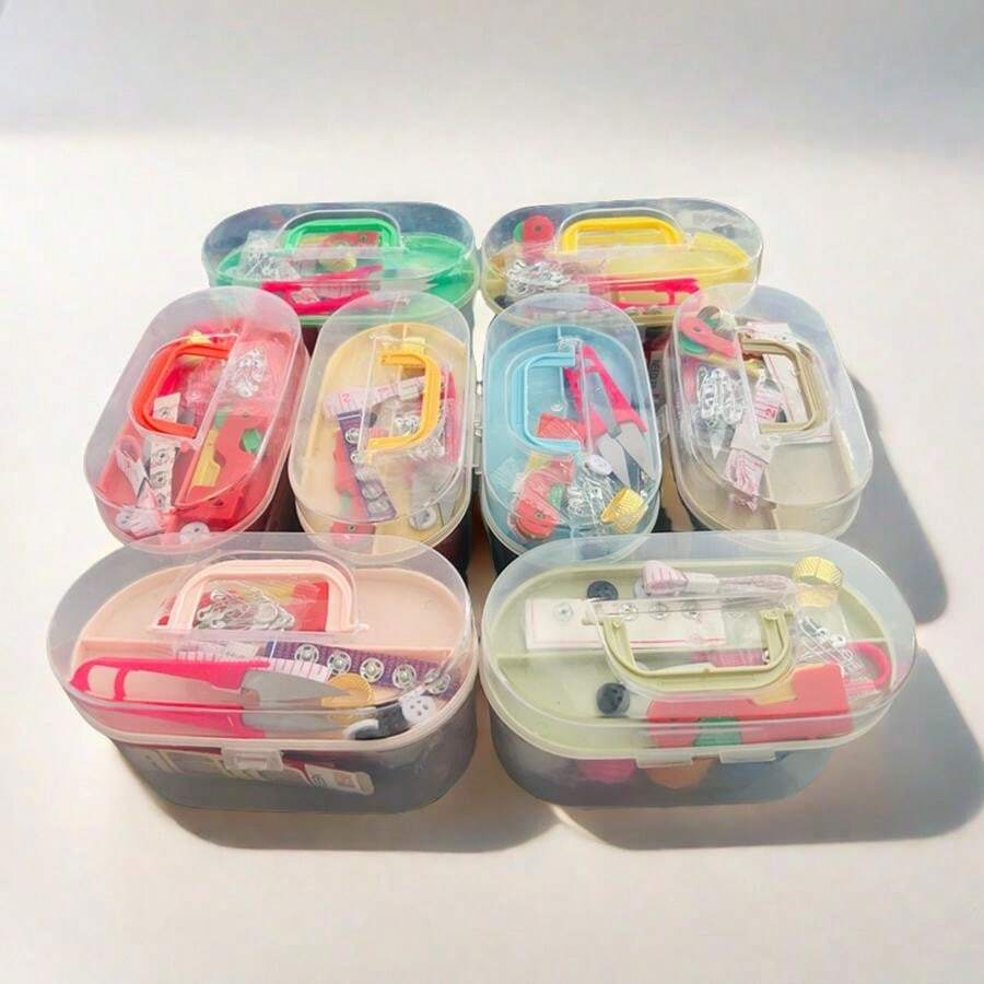 46/17/12/10/7pcs Sewing Needle & Thread Tool Set, Assorted Colors