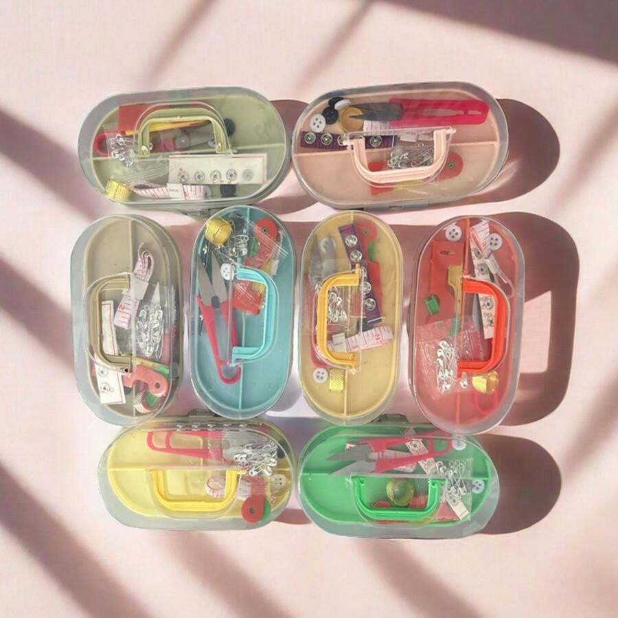 46/17/12/10/7pcs Sewing Needle & Thread Tool Set, Assorted Colors