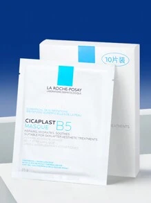 La Roche-Posay CICAPLAST B5 Face Mask, 10 Sheets/Box, Post-Procedure Moisturizing Vitamin B5 Mask For Sensitive Skin. The Cicaplast B5 Face Mask Is A Highly Moisturizing And Soothing Face Mask, Enriched With Vitamin B5 (Panthenol), Specially Formulated For Sensitive Skin, Suitable For Use After Cosmetic Procedures. - B5 10pcs/box - 查看 6