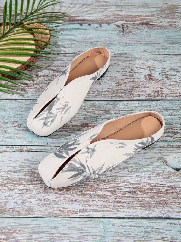 2024 Summer New Fashionable Casual Floral Print Versatile Slip-On Loafers For Women