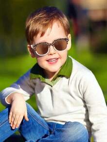 2/4Pcs/Set New Baby Girls Boys Cute Leopard Irregular Square Kids Children Fashion Glasses Classic Eyewear - Multicolor - View 5