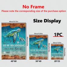 1 Piece Undersea Turtle Everyday Is A New Beginning Canvas Wall Art Artwork Home Decor For Bedroom Living Room Bathroom Frameless Posters, Wall Art, Room Decoration Stuff Gifts Birthday Graduation Coastal Decor Coastal Decor Beach Decor