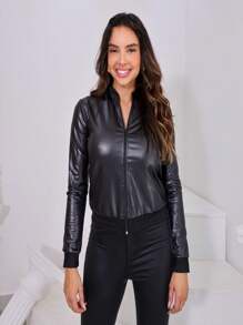 Cirré Women's Bomber Jacket - màu đen - Xem 5