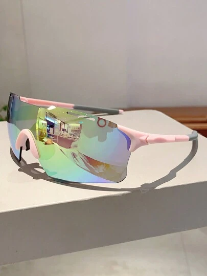 1 par nya omlottglasögon för kvinnor, modern belagd design, rosa skyddsglasögon, personlig flerfärgad design, herr svart, lämpliga för cykling, utomhussporter, stranden och andra tillfällen. Damglasögon har en sportig stil, lämpliga att kombinera med hoodies och sportkläder. Kan vara en present till flickvän/pojkvän, även lämpliga för skidåkning och andra fritidstillfällen. Lätta och bekväma cykelglasögon för utomhusbruk, lämpliga för sommarstrandsemestrar, utomhusresor och höstkläder.