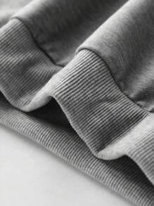 Tween Girls Slogan & Cat Graphic Print Crew Neck Sweatshirt, Casual Long Sleeve Knitted Top - Grey - View 6