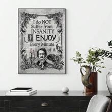 1pc/Set Abstract Poe Art Gothic Mounted Canvas Poster Prints , Vintage Newspaper Insanity Quote Canvas Wall Art Painting,Perfect For Living Room Bedroom Wall Decorations,No Frame Include Gifts Birthday Graduation