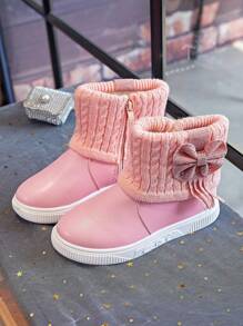 Girls' Boots Autumn/Winter Winter Shoes, Children's Snow Boots Little Girl Princess Warm Boots - Pink - View 7