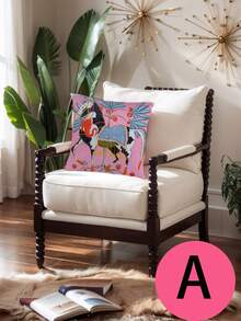 1pc Furry Cushion Cover, No Insert, Luxury Decorative Sofa Pillow Case - Multicolor - View 5