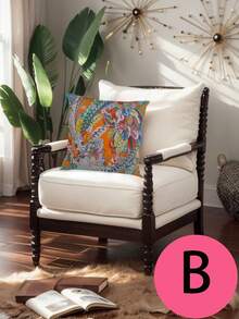 1pc Furry Cushion Cover, No Insert, Luxury Decorative Sofa Pillow Case - Multicolor - View 6