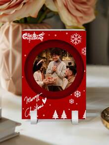 1 pièce Ornement de bureau rectangulaire en acrylique personnalisé pour les photos de Noël des couples, photo personnalisée avec base de décoration de bureau, cadeau photo DIY pour la Saint-Valentin, cadeau commémoratif d'anniversaire unique, décoration de bureau idéale pour les occasions spéciales comme la décoration de Noël à la maison, le mariage, l'anniversaire, la décoration de la maison ou du bureau, etc. pour les meilleurs amis et la famille. (Il y a 4 modèles à choisir)