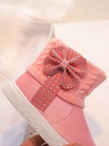 Girls' Boots Autumn/Winter Winter Shoes, Children's Snow Boots Little Girl Princess Warm Boots - Pink - View 22