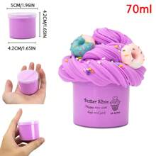 70ML Stretchy Butter Slime Fluffy, Lollipop Donut Scented Charms Slime Kit, Non-Sticky Polymer Clay, For Christmas Plasticine Slime Party Toy