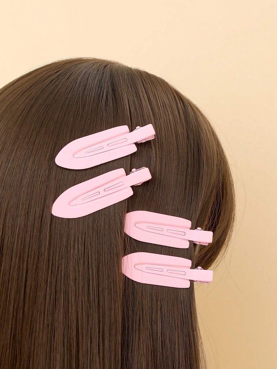 4pcs Black Metal U-Shaped Hair Clips, No-Trace Baked Enamel Hair Clips For Haircutting, Bangs And Makeup
