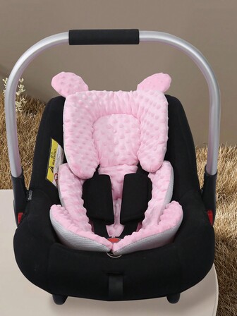 1pc Baby Stroller/Car Seat Cushion, Plush Thickened Warm Pad, Soft & Breathable Infant Pram Liner, Reversible 4-Season Stroller/High Chair Seat Pad