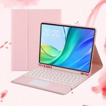 Custodia per tastiera compatibile con Samsung Galaxy Tab S8/S7/S6Lite/A9plus/A8 (rosa), tastiera senza fili circolare magnetica staccabile, protettore, compatibile con custodia per tablet Samsung Galaxy S8/S7/S6Lite/A9plus/A8 con supporto per S Pen