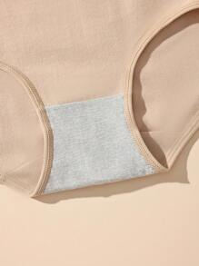 4 Pcs/Pack High-End Solid Color Women's Underwear, 3D Embossed Print Soft Triangle Briefs, Plus Size - Multicolor - View 7