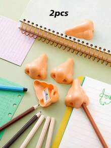 Prank Big Nose Single Hole Pencil Sharpener Pencil Sharpener 2pcs - Multicolor - View 1