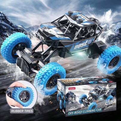 1 件遥控越野车，带七彩闪光灯、真空轮胎、前进/后退转向、适合室内/室外、儿童节日礼物、自动配对、适用于汽车、遥控汽车