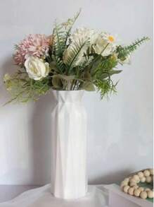 1pc Handmade Plastic Pumpkin Vase, European Modern Simple Decorative Vase, Creative Living Room/Office Ornament, Halloween Limited Edition Empty Vase Gifts Birthday Graduation Home Decor Room Decor Flower Vase Glass Vase - White - View 9