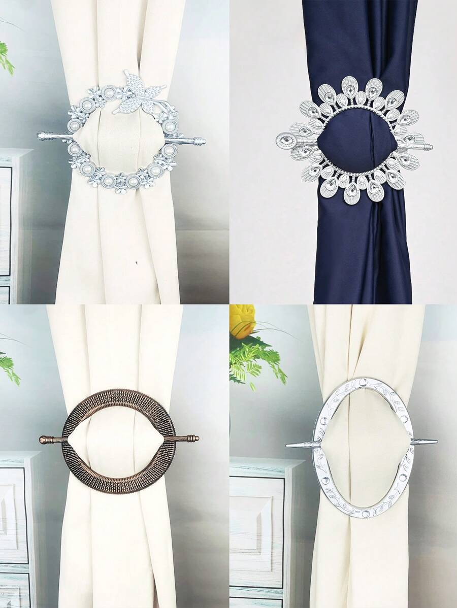 2入組水鑽裝飾窗簾擋板