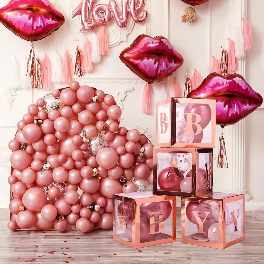 Scatole Palloncini 2° Compleanno - Set 3 Pezzi Con Lettere Adesive | Decorazione Festa Bambini - Foto 6