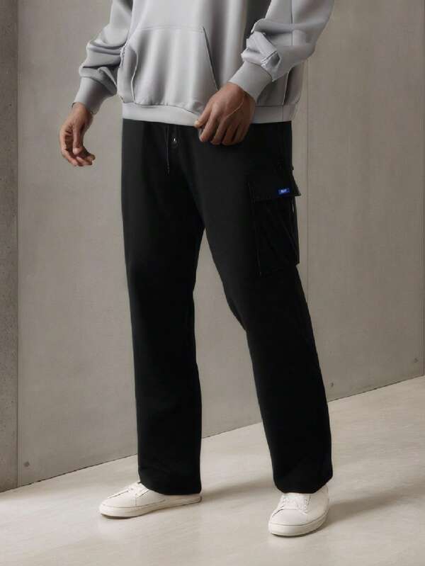 1 pieza Pantalón cargo holgado y recto de estilo informal tipo novio para hombre, pantalón ligero y a prueba de viento para exteriores, verano