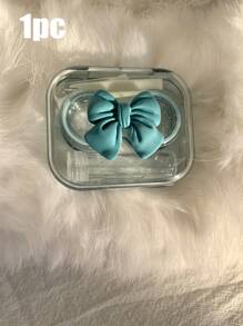 1 pieza Estuche portátil y transparente para lentes de contacto de una sola pieza sin torsión, lentes de contacto de colores para el Día de San Valentín - Tapa abatible sin torcer - Ver 8