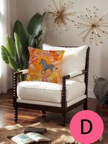 1pc Furry Cushion Cover, No Insert, Luxury Decorative Sofa Pillow Case - Multicolor - View 11