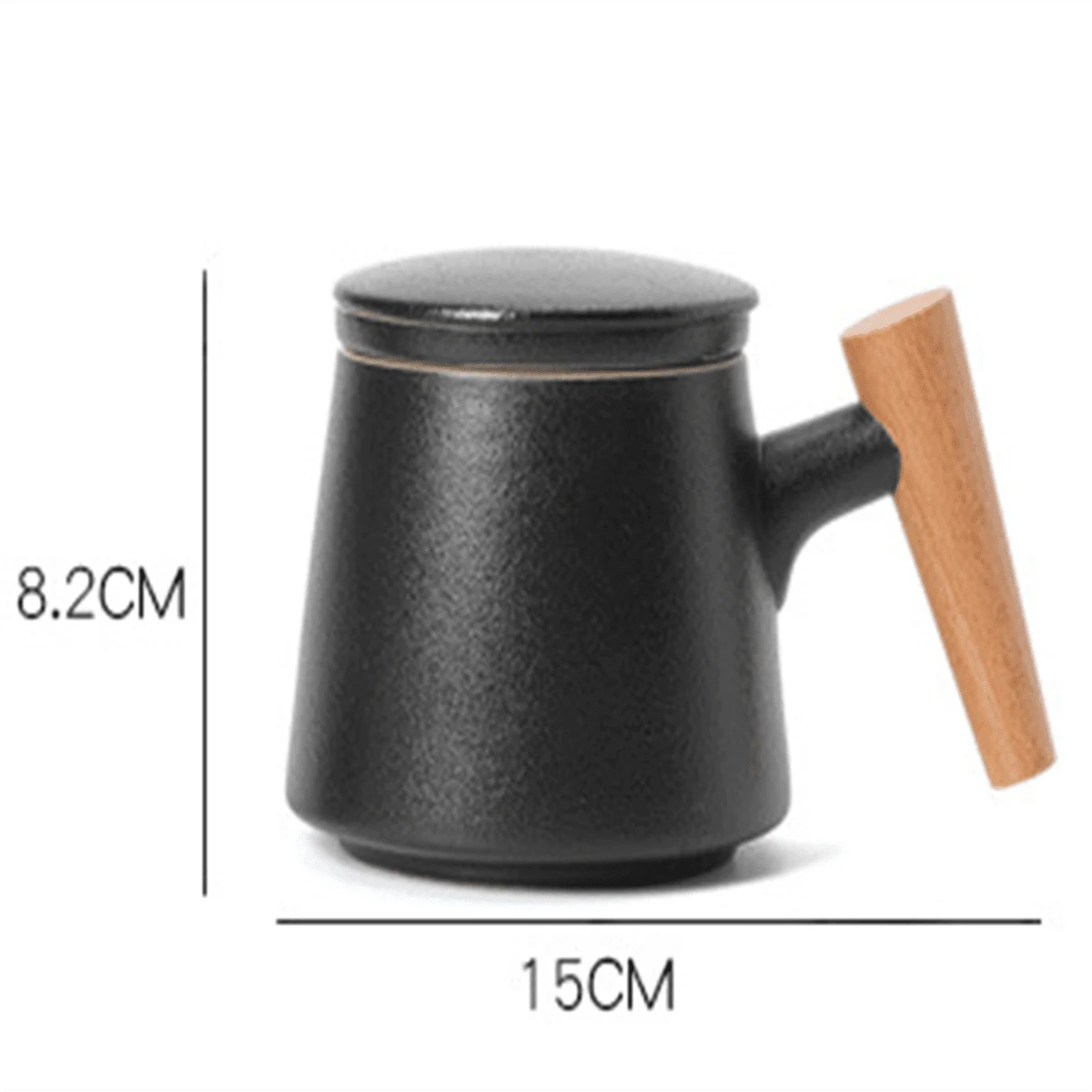 1pc Minimalist Ceramic Tea Mug With Lid And Handle - Multicolor - View 1