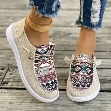 1 双女士休闲舒适便鞋 - 卡其色 - 查看 6