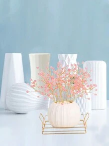 1pc Handmade Plastic Pumpkin Vase, European Modern Simple Decorative Vase, Creative Living Room/Office Ornament, Halloween Limited Edition Empty Vase Gifts Birthday Graduation Home Decor Room Decor Flower Vase Glass Vase - White - View 6