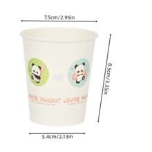 50 piezas/paquete Vasos desechables de fibra de bambú talla grande gruesos con diseños de dibujos animados al azar, adecuados para uso doméstico y comercial, fiesta de Halloween