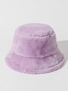 1pc Solid Color Plush Bucket Hat For Fall, Soft & Warm Beanie Cap For Couples' Casual, Outdoor Activities, Etc. Winter Fall Winter Outfits,Holiday,Festival - Solid Color - View 18