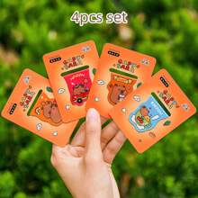 4 piezas Conjunto de marcadores de libros de Capibara, clips magnéticos de página de dibujos animados, soporte, marcador, regalo de lectura único - Talla única - Ver 12