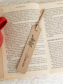 1pc Personalized Bookmark, Gift For Mom - Customizable Name Bookmark With Birth Month Flower, Perfect For Book Lovers - Multicolor - View 7