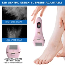Limage électrique pour les pieds, éliminateur de callosités, kit d'outils de pédicure rechargeable, éliminateur de callosités pour les pieds avec 2 têtes de rouleau, 2 vitesses, affichage pour éliminer les talons gercés, les callosités et la peau dure