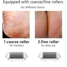 Limage électrique pour les pieds, éliminateur de callosités, kit d'outils de pédicure rechargeable, éliminateur de callosités pour les pieds avec 2 têtes de rouleau, 2 vitesses, affichage pour éliminer les talons gercés, les callosités et la peau dure