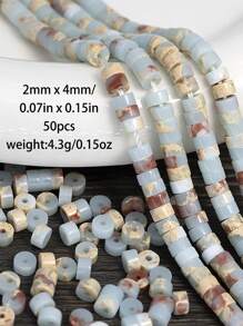 2*4mm/50 piezas Cuentas tubulares de colores múltiples - Cuentas espaciadoras hechas a mano para la fabricación de joyas - Para hacer pulseras, collares y aretes DIY - Regalo bohemio chic inolvidable