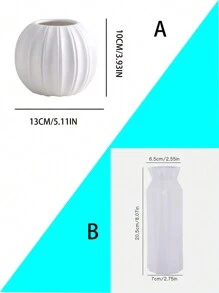 1pc Handmade Plastic Pumpkin Vase, European Modern Simple Decorative Vase, Creative Living Room/Office Ornament, Halloween Limited Edition Empty Vase Gifts Birthday Graduation Home Decor Room Decor Flower Vase Glass Vase - White - View 7